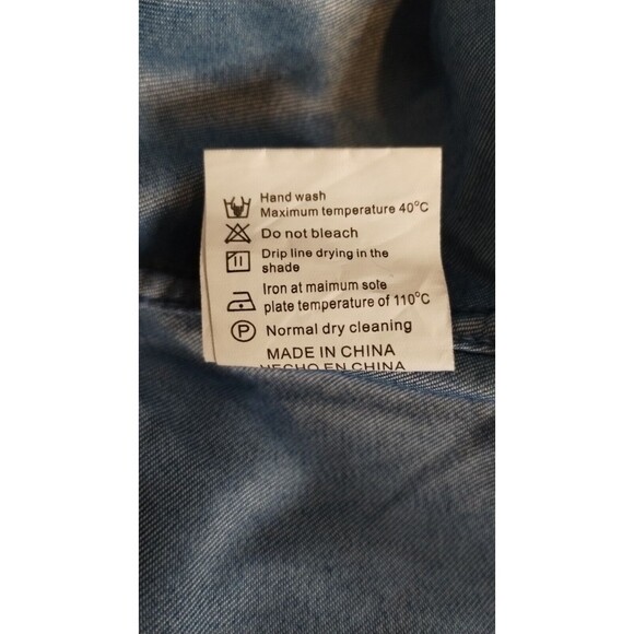 Coofandy Men's Button-up Shirt Size XL  Chambray Blue Check Contrast Cuff - Picture 9 of 10